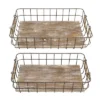 2pc Rectangle Rustic Wood And Metal Basket Set Brown - Stonebriar Collection -HOMCOM Store GUEST 00a76902 c224 43b8 91c5 9cca86e52fff