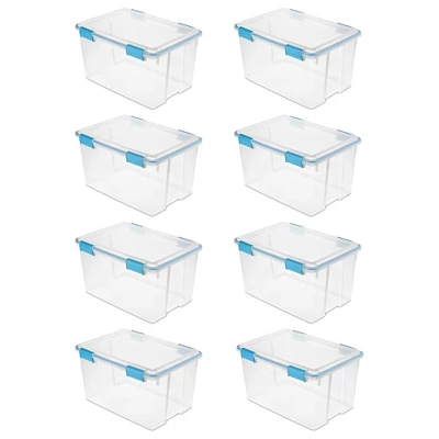 Sterilite 54 Quart Clear Plastic Stackable Storage Container Box Bin With Air Tight Gasket Seal Latching Lid Long Term Organizing Solution 10 Sterilite 54 Quart Clear Plastic Stackable Storage Container Box Bin With Air Tight Gasket Seal Latching Lid Long Term Organizing Solution - Image 8