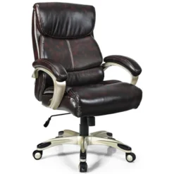 Costway 400LBS Big & Tall High Back Adjustable Swivel Leather Office Chair -HOMCOM Store GUEST 01432445 eec1 405c a74c bad68e3d8264
