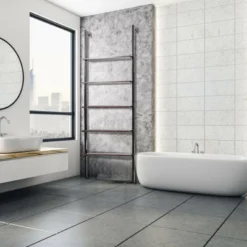 Costway 5-Tier Ladder Shelf Wood Wall Mounted Display Bookshelf Metal Frame Brown & Black/Brown & White/Bronze -HOMCOM Store GUEST 01489d9f a83f 4a12 92d2 066997f3b706