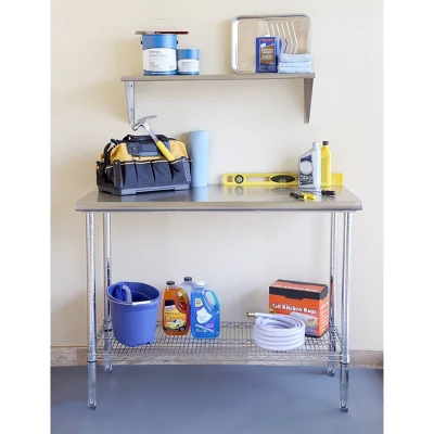 Commercial Grade Nsf Stainless Steel Top Work Table Chrome - Seville Classics 6 Commercial Grade Nsf Stainless Steel Top Work Table Chrome - Seville Classics - Image 4