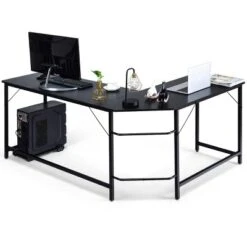 Costway L-Shaped Computer Desk Corner Workstation Study Gaming Table Home Office -HOMCOM Store GUEST 02ee3b95 4a77 4b01 adb5 a16515d291a4