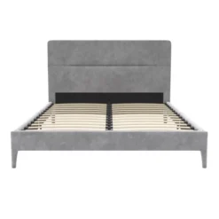 Westerleigh Upholstered Platform Bed With Minimalist Tufted Headboard Light Gray - CosmoLiving By Cosmopolitan -HOMCOM Store GUEST 03f16aa1 58be 43f5 89d3 7b77f4524927