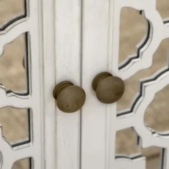 HOMCOM Farmhouse Storage Cabinet, Sideboard Buffet Cabinet With Double Glass Doors And Solid Wood Countertop For Kitchen, Living Room -HOMCOM Store GUEST 04066df7 9813 4267 91be 549ab8b6b790