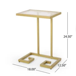 Hickson Modern Glam C Shaped End Table Gold - Christopher Knight Home 19 Hickson Modern Glam C Shaped End Table Gold - Christopher Knight Home -HOMCOM Store GUEST 04709f59 592d 4a05 8525 65f54fbdc4b7