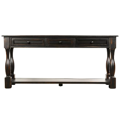 64"L Extra-thick Console Table With Drawers And Shelf-ModernLuxe 4 64"L Extra-thick Console Table With Drawers And Shelf-ModernLuxe - Image 2