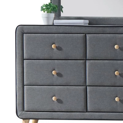 43" Valda Dresser Light Gray Fabric - Acme Furniture 6 43" Valda Dresser Light Gray Fabric - Acme Furniture - Image 4