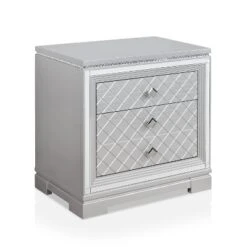 Tenaya 2 Drawer Nightstand With Hidden Drawer And USB Ports Silver - HOMES: Inside + Out -HOMCOM Store GUEST 05b238d8 b121 4058 8e32 619d108bca2e