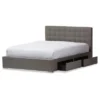 King Rene Modern And Contemporary Fabric 4-Drawer Storage Platform Bed Gray - Baxton Studio