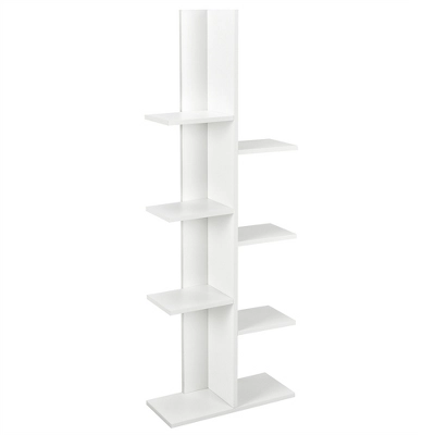 Costway 8-shelf Bookcase Freestanding Tree Shelf Display Storage Stand BlackWhite 14 Costway 8-shelf Bookcase Freestanding Tree Shelf Display Storage Stand BlackWhite - Image 12