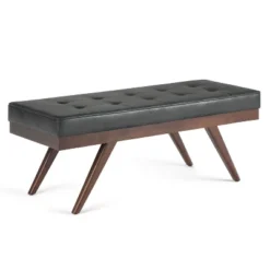 48" Keenan Mid Century Ottoman Bench Faux Air Leather - Wyndenhall -HOMCOM Store GUEST 064ff8bd f1c3 419f b7ca 95c0c48ae16c