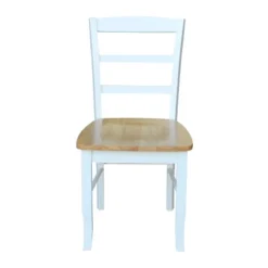 3pc Dining Table With 2 Ladderback Chairs White/Natural – International Concepts -HOMCOM Store GUEST 06531207 8110 4d06 8095 8e41362de676