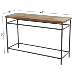 Rustic Metal Console Table Brown - Olivia & May -HOMCOM Store GUEST 066856f3 fb91 44eb a398 4d12445142e9