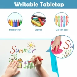 Costway Height Adjustable Kids Study Table And Chair Set W/Bookstand & Light Pink/Light Blue 20 Costway Height Adjustable Kids Study Table And Chair Set W/Bookstand & Light Pink/Light Blue -HOMCOM Store GUEST 066e63e3 5a3a 4b3a 9faa fb8b208b2a65