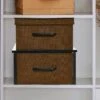 Household Essentials Stacking Storage Boxes With Laminate Top Black Oak -HOMCOM Store GUEST 06a332d4 ef49 4cab 9ed5 6f22ba56d6e9