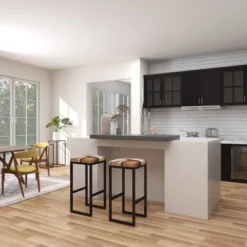 Industrial Cowhide And Metal Bar Height Stool Brown - Olivia & May -HOMCOM Store GUEST 0842ee35 a9a0 4f59 87dc 07e68c222986