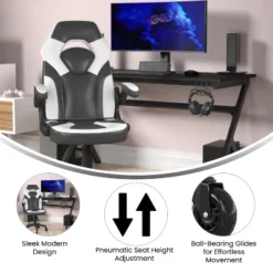 Flash Furniture X10 Gaming Chair Racing Office Computer PC Adjustable Chair With Flip-up Arms And Transparent Roller Wheels -HOMCOM Store GUEST 08666e9b 870b 4ee0 b2e3 6071ba64c518