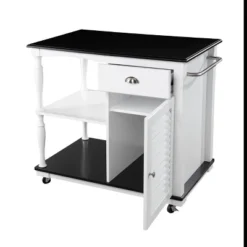 Denrard Rolling Kitchen Island With Storage White/Black - Aiden Lane 16 Denrard Rolling Kitchen Island With Storage White/Black - Aiden Lane -HOMCOM Store GUEST 08d684b5 9b80 4565 a487 f1d57781d1c7