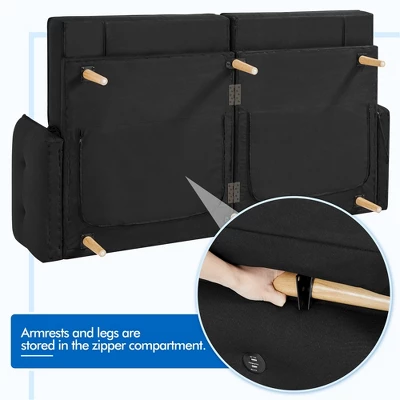 Yaheetech Convertible Sofa Bed Tufted Futon Couch With USB Ports For Living Room 8 Yaheetech Convertible Sofa Bed Tufted Futon Couch With USB Ports For Living Room - Image 6