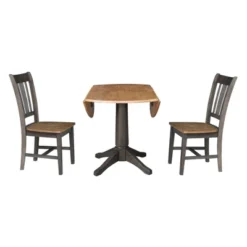 42" Round Dual Drop Leaf Dining Table With 2 Splat Back Chairs Hickory/Washed Coal - International Concepts 14 42" Round Dual Drop Leaf Dining Table With 2 Splat Back Chairs Hickory/Washed Coal - International Concepts -HOMCOM Store GUEST 0a0b9ab5 08fa 4e8a 9a91 bb40adb05a80