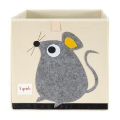 3 Sprouts Kids Children's Felt Gray Mouse Storage Cube Box Toy Bin With Yellow Rhino Fabric Storage Cube Toy Bins -HOMCOM Store GUEST 0a29d337 1ca6 4715 8670 8f2b2e4236ef