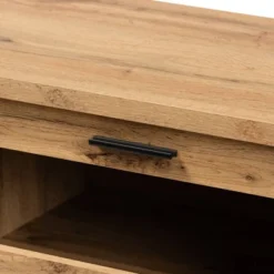 Adelino Wood 2 Drawer TV Stand For TVs Up To 55" Oak Brown/Black - Baxton Studio -HOMCOM Store GUEST 0a52794a 06cb 4019 90a6 f72f31cd1d44