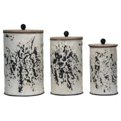 Set Of 3 Cream And Gray Floral Metal Decorative Storage Canisters - Foreside Home & Garden 16 Set Of 3 Cream And Gray Floral Metal Decorative Storage Canisters - Foreside Home & Garden -HOMCOM Store GUEST 0a6e4f62 ee76 4468 8366 51b5e95f5be3