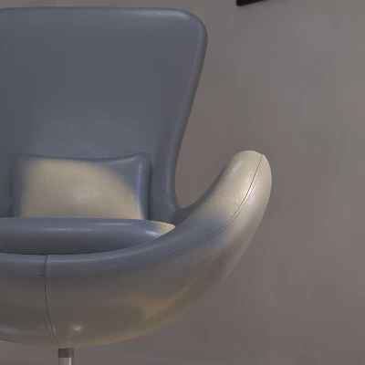 Merrick Lane High-Back Egg Style Lounge Chair With 360° Swivel Metal Base 9 Merrick Lane High-Back Egg Style Lounge Chair With 360° Swivel Metal Base - Image 7