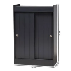 2 Door Leone Finished Wood Entryway Shoe Storage Cabinet Black - Baxton Studio -HOMCOM Store GUEST 0b29a7f3 9ccc 4fe0 a1a1 3db9312e00b4