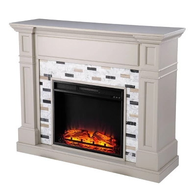 Talsham Base Electric Fireplace With Marble Surround Gray - Aiden Lane 6 Talsham Base Electric Fireplace With Marble Surround Gray - Aiden Lane - Image 4