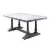 Yabeina Dining Table Marble/Gray Oak Finish - Acme Furniture