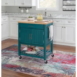Abigail Kitchen Cart Teal - Powell Company