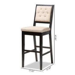 2pc Gideon Fabric Upholstered And Wood Barstool Set Sand/Dark Brown - Baxton Studio -HOMCOM Store GUEST 0ca883b1 3ef6 4464 b5d8 62f0bb8b111d