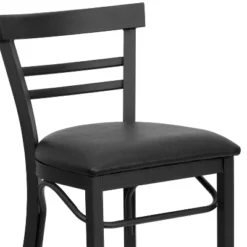 Emma And Oliver Two-Slat Ladder Back Black Metal Restaurant Dining Barstool 17 Emma And Oliver Two-Slat Ladder Back Black Metal Restaurant Dining Barstool -HOMCOM Store GUEST 0d549f47 baee 4881 a7d3 d2c91dc57c14
