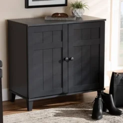 Shelf Wood Shoe Storage Cabinet Glidden Finished Dark Gray - Baxton Studio -HOMCOM Store GUEST 0d7623e2 05e9 426e 9b48 1bd11daf7509