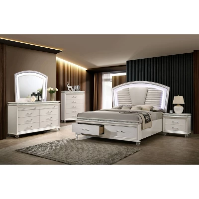Granite 2 Drawer Nightstand Pearl White - HOMES: Inside + Out 4 Granite 2 Drawer Nightstand Pearl White - HOMES: Inside + Out - Image 2