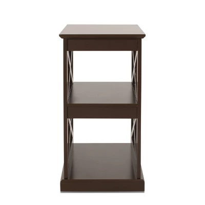 Vernon Contemporary 2 Shelf Side Table Dark Walnut - Christopher Knight Home 5 Vernon Contemporary 2 Shelf Side Table Dark Walnut - Christopher Knight Home - Image 3