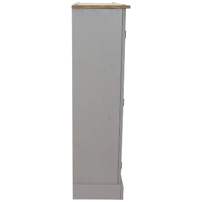 Sunnydaze Decor Sunnydaze 2-Door, 2-Shelf Accent Cupboard - Solid Pine - Gray - 43" H 4 Sunnydaze Decor Sunnydaze 2-Door, 2-Shelf Accent Cupboard - Solid Pine - Gray - 43" H - Image 2
