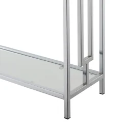 Town Square Chrome Console Table With Shelf White Faux Marble/Chrome Frame - Breighton Home -HOMCOM Store GUEST 0ff8f0eb a39d 46cd 9c25 c6f9f588c57e