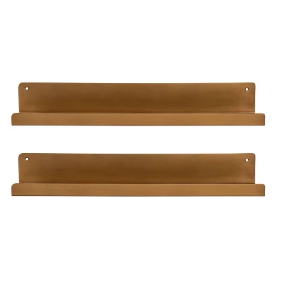 2pc Mezzo Modern Metal Ledge Shelf Set Gold - Kate & Laurel All Things Decor 3 2pc Mezzo Modern Metal Ledge Shelf Set Gold - Kate & Laurel All Things Decor