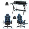 Costway Gaming Desk&Massage Gaming Chair Set W/ Footrest Monitor Shelf Power Strip Blue -HOMCOM Store GUEST 103996fa 238a 4263 b5f3 0a1c0525394d