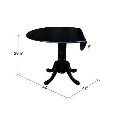 Set Of 5 42" Dual Table With 4 Schoolhouse Chairs Dining Sets Black - International Concepts 7 Set Of 5 42" Dual Table With 4 Schoolhouse Chairs Dining Sets Black - International Concepts - Image 5