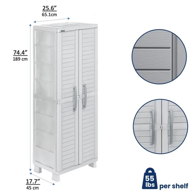 Large Storage Cabinet Light Gray - Inval 3 Large Storage Cabinet Light Gray - Inval