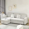 HOMCOM Sectional Sleeper Sofa, Linen Fabric L Shaped Couch With Pull Out Bed, Reversible Storage Chaise For Living Room, Apartment, 3-seat, Beige 1 HOMCOM Sectional Sleeper Sofa, Linen Fabric L Shaped Couch With Pull Out Bed, Reversible Storage Chaise For Living Room, Apartment, 3-seat, Beige -HOMCOM Store GUEST 11fb1172 bffd 4972 a6ca dfb95a97d609