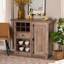 1 Door Albert Farmhouse Rustic Wood Dining Room Sideboard Buffet Oak Brown - Baxton Studio 15 1 Door Albert Farmhouse Rustic Wood Dining Room Sideboard Buffet Oak Brown - Baxton Studio -HOMCOM Store GUEST 12bc3935 3b65 49c0 acc8 1470ef4b00b6