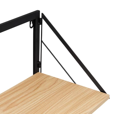 Honey-Can-Do Large Laundry Wall Shelf With Wood Light Oak 4 Honey-Can-Do Large Laundry Wall Shelf With Wood Light Oak - Image 2