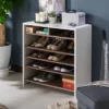 Farrar Contemporary Shoe Cabinet Chestnut Brown/White - HOMES: Inside + Out