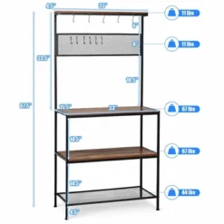 Costway 4-Tier Kitchen Bakers Rack Microwave Oven Stand Industrial W/Hooks & Mesh Panel 12 Costway 4-Tier Kitchen Bakers Rack Microwave Oven Stand Industrial W/Hooks & Mesh Panel -HOMCOM Store GUEST 13cc219b ec16 4986 89e7 5ae2c0f94f18