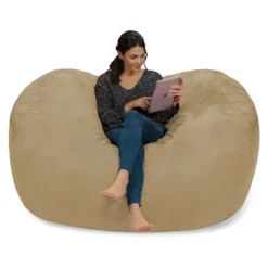 6' Large Bean Bag Lounger With Memory Foam Filling And Washable Cover - Relax Sacks -HOMCOM Store GUEST 1441c2e3 f8ab 4e3e 9dc6 e4c3c9144e75