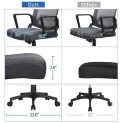 Yaheetech Adjustable Mid-Back Office Chair Computer Chair With Wheels -HOMCOM Store GUEST 153589e5 0249 4df5 92e5 5f6d101476ff